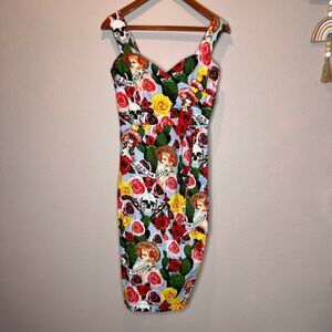 Hell Bunny "Dia de los Muertos" retro pin-up style rockabilly dress